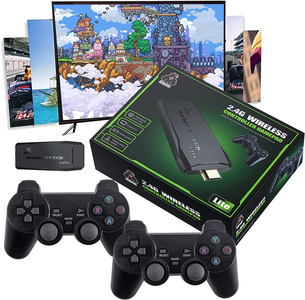 M8 Video Game Console 64G 2.4G Double Wireless Stick 4K 20000+ Games Retro Game Controller